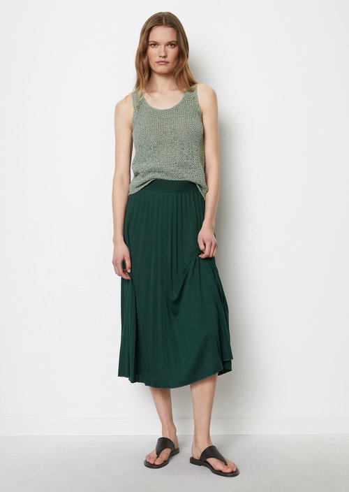Pink Lyocell Pleated Skirt