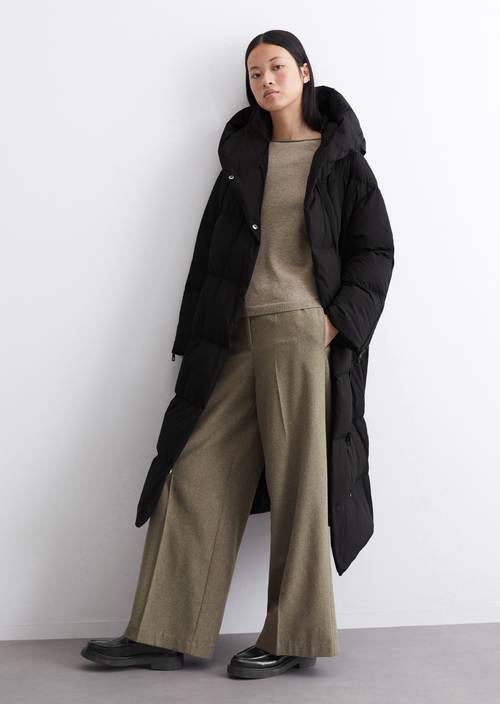 Winter Jacket Marco Polo Puffer Jacket Schwarz Puffer Down Coat