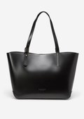 Shopper large with large zippered compartment - black