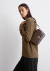 Shoulder bag small with elegant hinged clasp - brown Shoulder bag small with elegant hinged clasp - brown