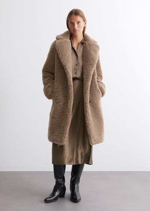 Brown Marc O Polo Teddy Mantel Opus GrÃ¼ner Teddy Mantel Parka