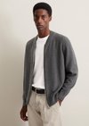 Cardigan zippe regular en melange de coton et de laine vierge bio gris Cardigans MARC O POLO
