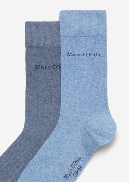 Chaussettes à logo light denim/dark denim en vue de dessus en angle