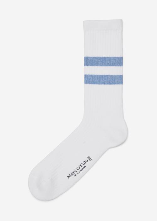 Sportieve geribde sokken white/light jeans in vooraanzicht