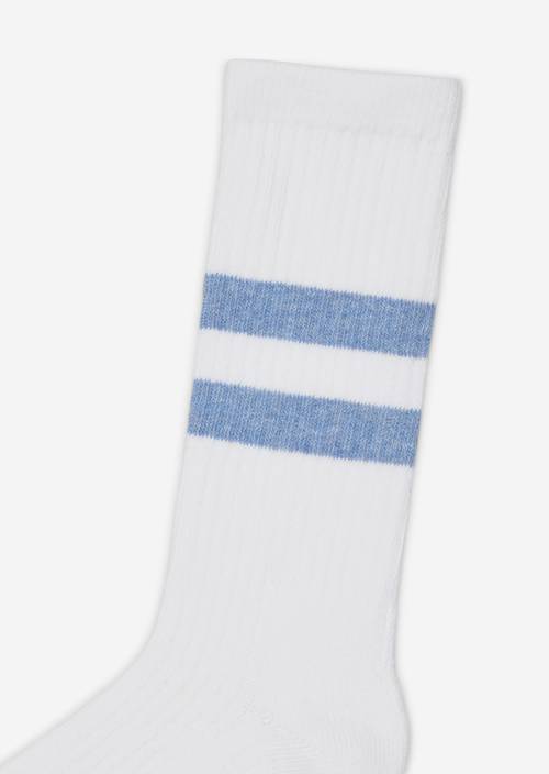 Sportieve geribde sokken white/light jeans in detailaanzicht