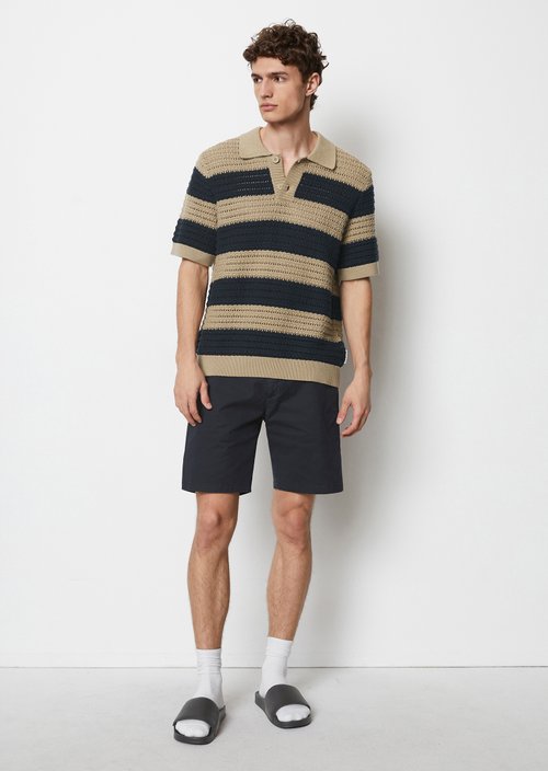 Regular knit polo shirt — Medium Beige