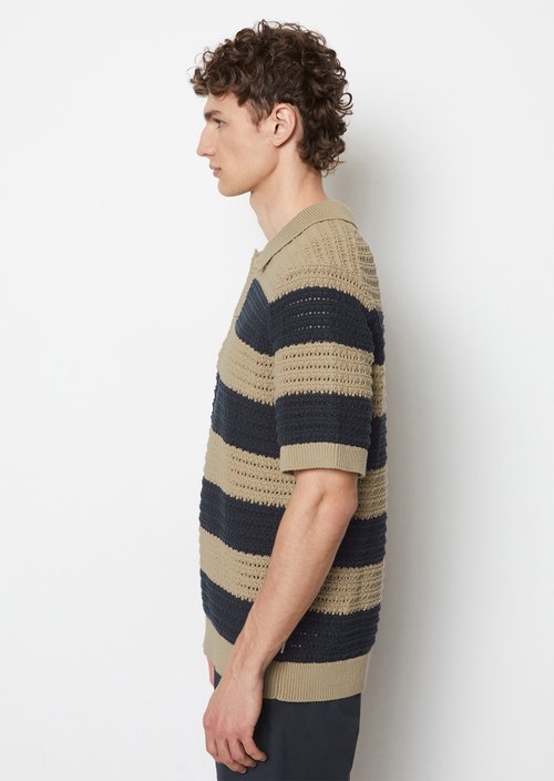 Regular knit polo shirt — Medium Beige