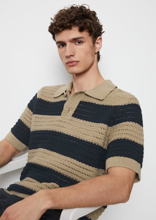Regular knit polo shirt — Medium Beige