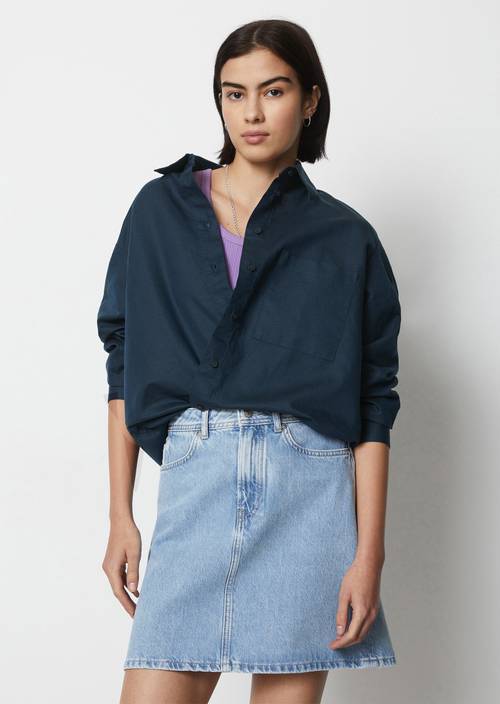 Blusa relajada Navy Teal en vista frontal