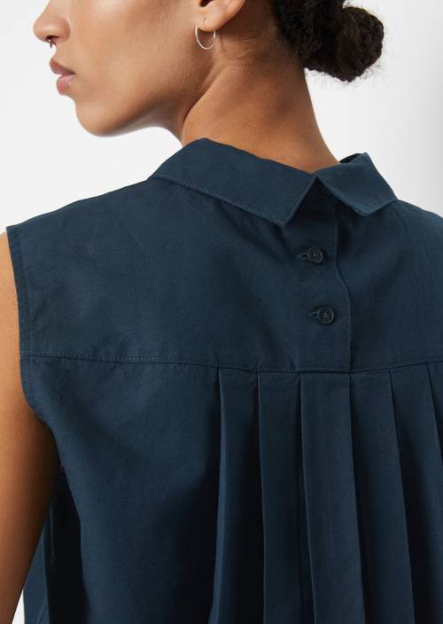 Ärmellose Bluse regular Navy Teal in Detailansicht