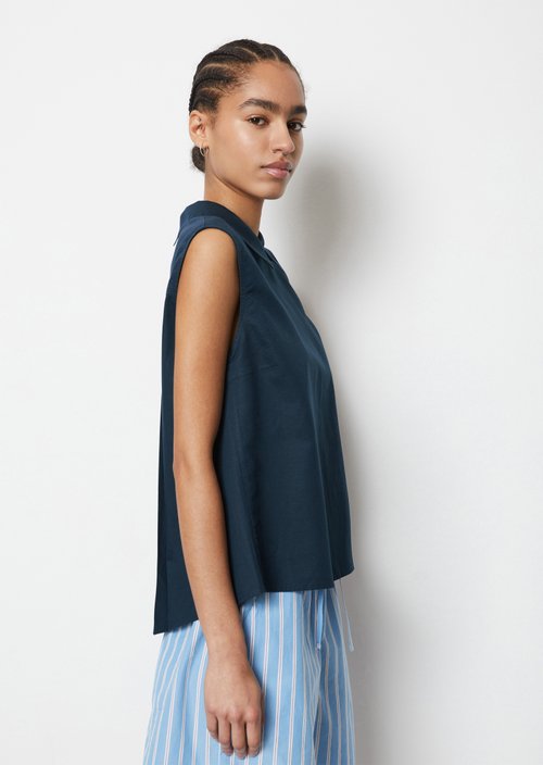 Sleeveless blouse regular — Navy Teal