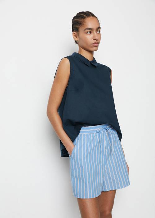 Ärmellose Bluse regular Navy Teal in Frontalansicht