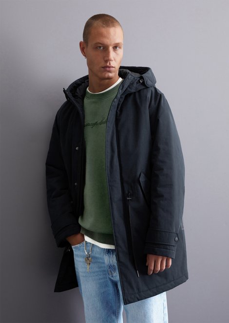 Marc O'Polo Outdoor parka regular, Heren, blauw, S, 62% Katoen, 38% Polyamide