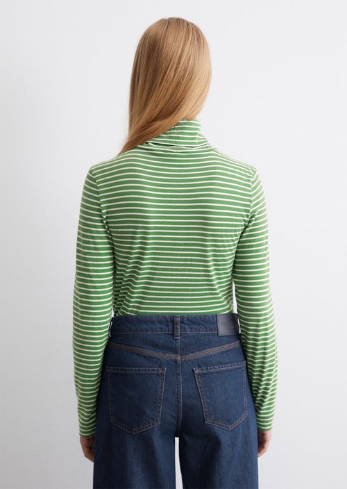 Turtleneck longsleeve slim — Medium Green