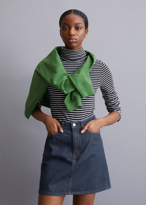 Turtleneck longsleeve slim — Dark Blue