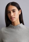 Marc O'Polo Geribde longsleeve slim, Dames, grijs, Xs, 96% Katoen, 4% Elasthaan