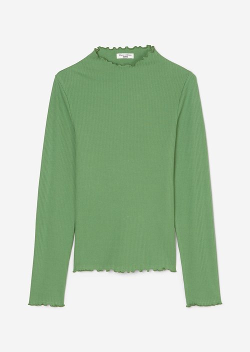 Ribbed longsleeve slim — Artichoke Green