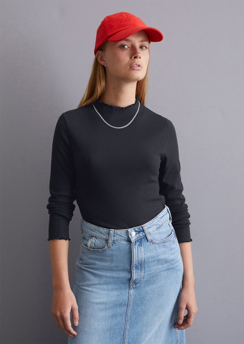 Ribbed longsleeve slim — Blue Depths