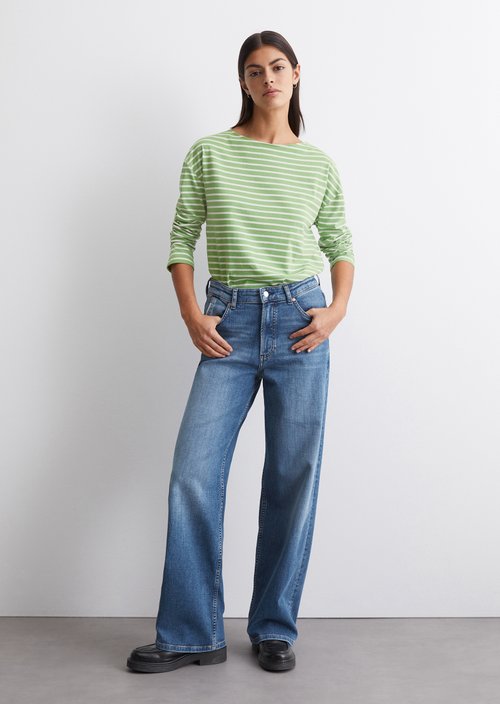 Breton shirt relaxed — Medium Green