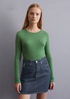 Marc O'Polo Longsleeve slim, Dames, groen, Xs, 100% Katoen