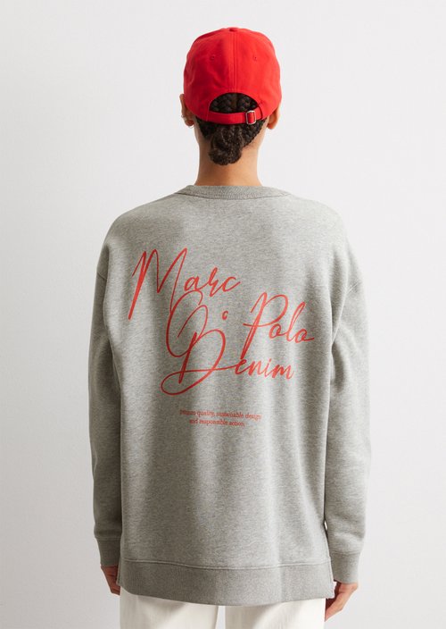 Long relaxed sweatshirt — Stone Melange