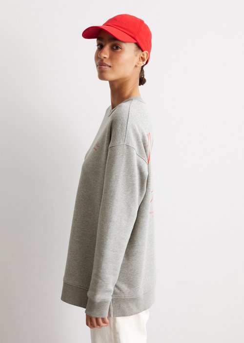 Long relaxed sweatshirt — Stone Melange