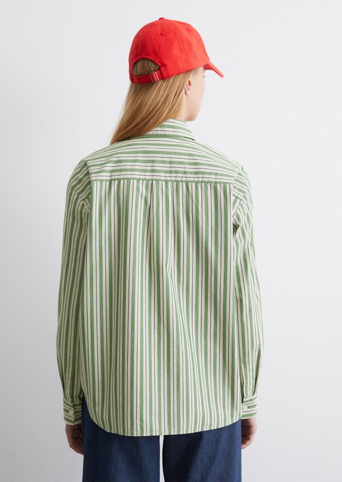 Striped blouse regualr — Medium Green