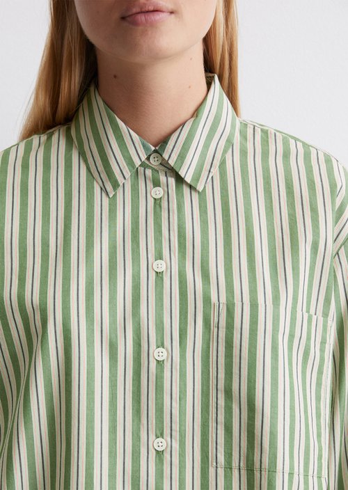 Striped blouse regualr — Medium Green