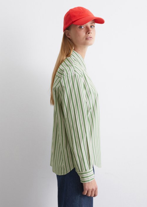 Striped blouse regualr — Medium Green
