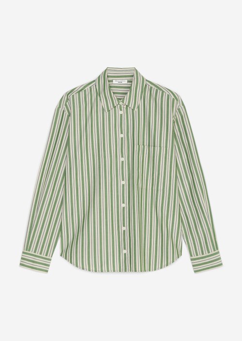 Striped blouse regualr — Medium Green
