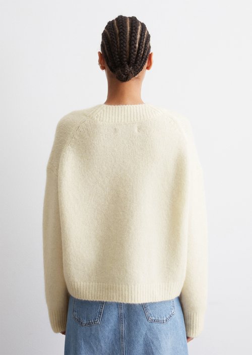 V-neck sweater loose — Chalky Sand