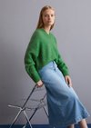 Marc O'Polo V-Neck-Pullover loose, Damen, grün, Gr. s, 36% Schurwolle, 31% Polyamid, 15% Polyester, 15% Mohair, 3% Elasthan