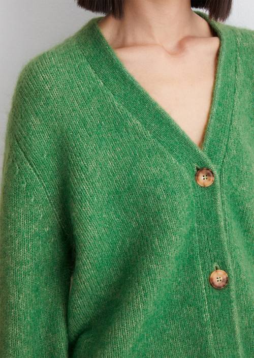 Strickjacke Damen GrÃ¼n Wolle Gestrickter Cardigan Damen Damen