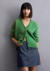Marc O'Polo V-Neck-Cardigan regular, Damen, grün, Gr. l, 36% Schurwolle, 31% Polyamid, 15% Polyester, 15% Mohair, 3% Elasthan