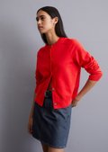 Relaxed cardigan made from soft cotton stretch - red