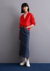 Marc O'Polo Struktur-Cardigan regular, Damen, rot, Gr. xl, 36% Schurwolle, 31% Polyamid, 15% Polyester, 15% Mohair, 3% Elasthan