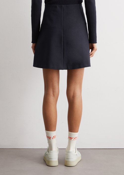 Jersey mini skirt A-shape — Blue Depths
