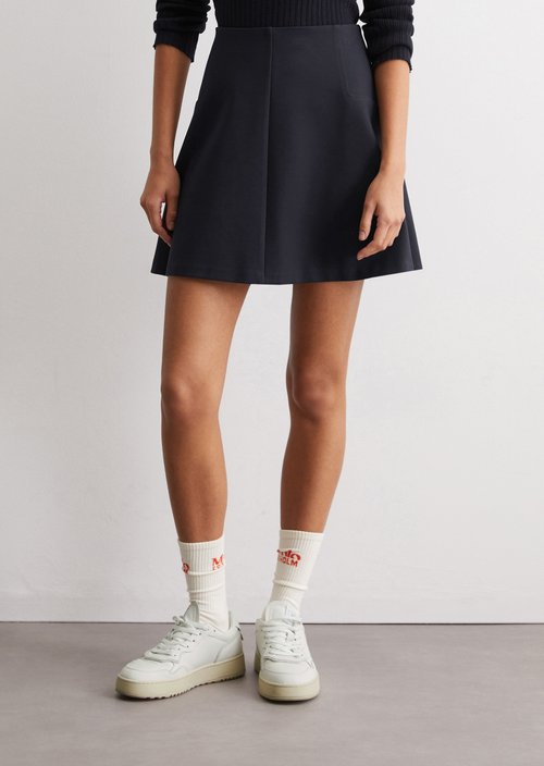 Jersey mini skirt A-shape — Blue Depths