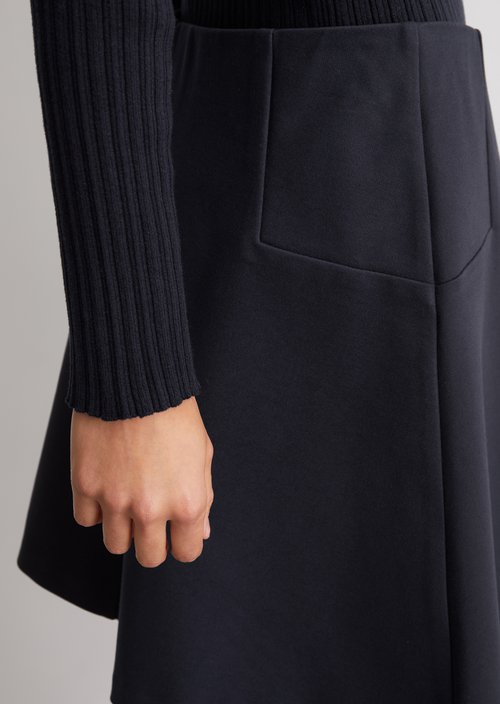 Jersey mini skirt A-shape — Blue Depths