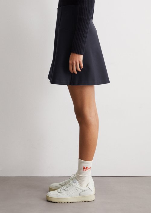 Jersey mini skirt A-shape — Blue Depths
