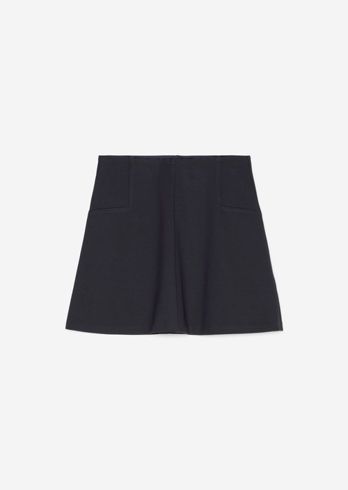 Jersey mini skirt A-shape — Blue Depths