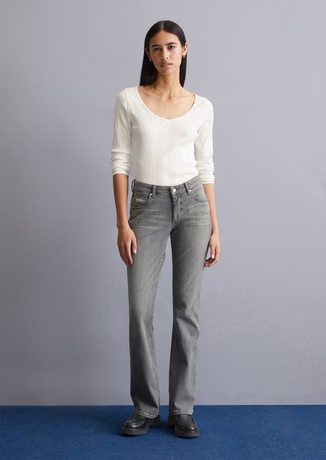 Marc O'Polo Jeans model Nella bootcut, Dames, grijs, 30/32, 94% Katoen, 4% Elastomeer, 2% Elasthaan