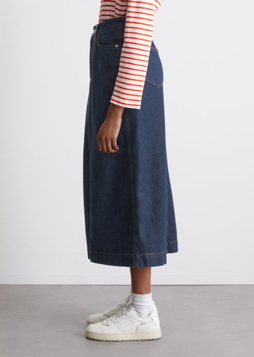 Relaxed maxi denim skirt — Dark Blue