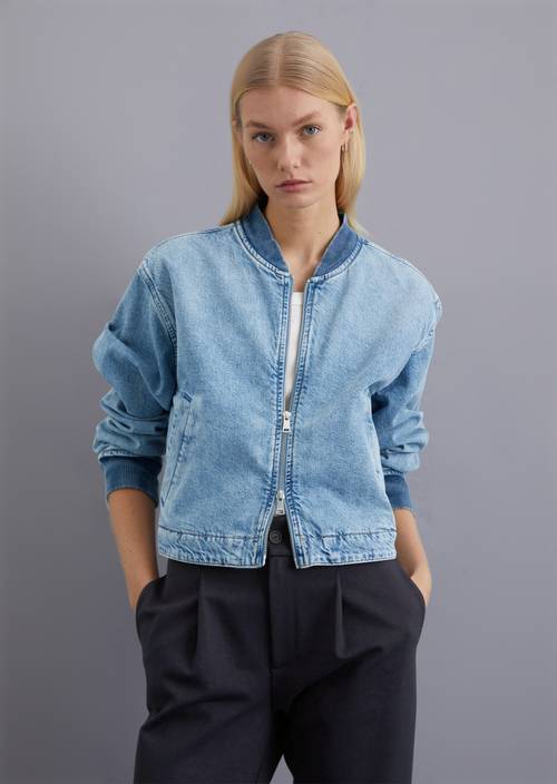 Oversize denim blouson made from rigid denim - blue | Denim 