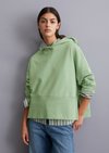 Hoodie relaxed with wide ribbed waistband - green