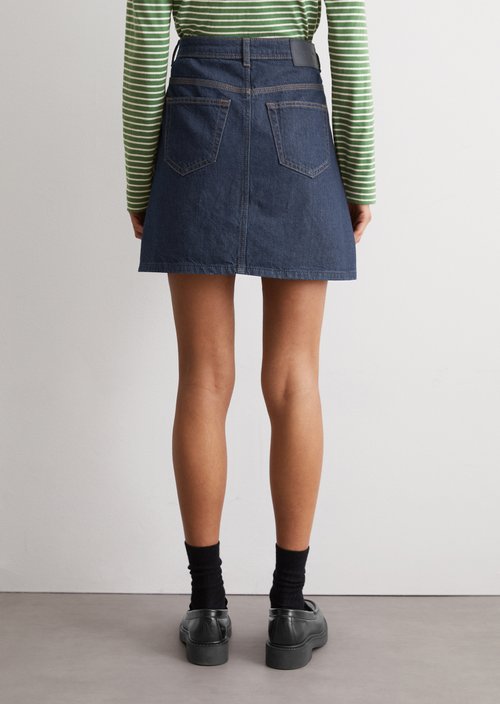 Regular mini denim skirt — Dark Blue