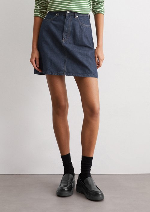 Regular mini denim skirt — Dark Blue