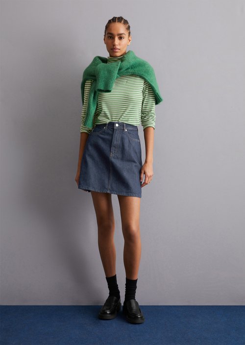 Regular mini denim skirt — Dark Blue
