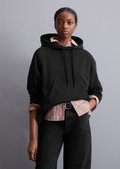 Logo hoodie oversized made from soft fleece sweat - black