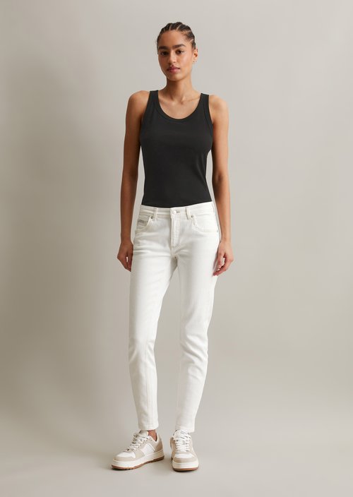 Jeans model Alva slim cropped — White